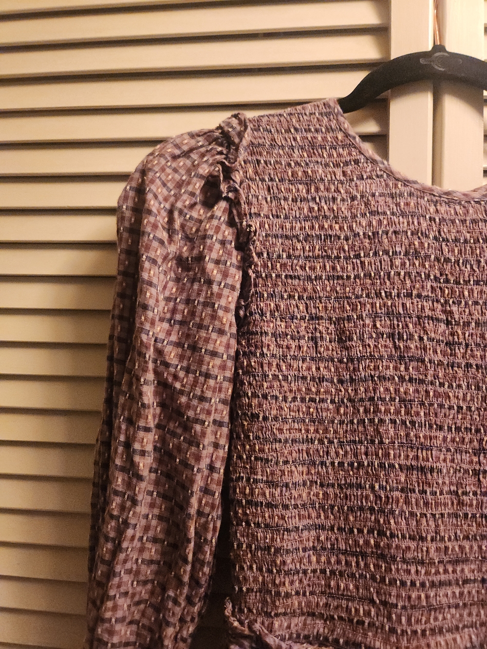 Christy Dawn Cecelie Tiered Long-Sleeve Dress Purple Winter Garden - Picture 4 of 7